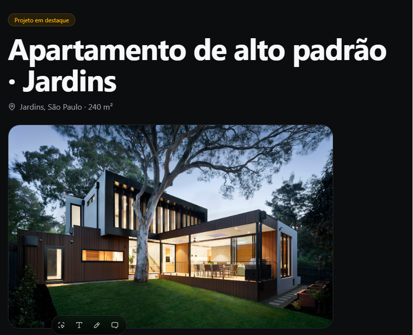 Editor de landing page do Bees